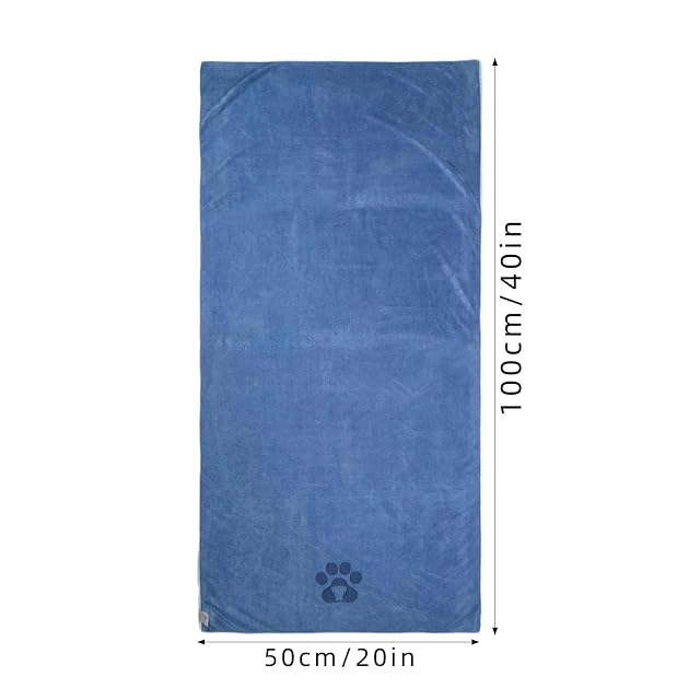 Foto 4 de 8 de bellv Toalla de Bao Grande Absorbente para Perros, Secado Rpido, Material de Algodn/Cotn/100%, Azul, 550 gsm