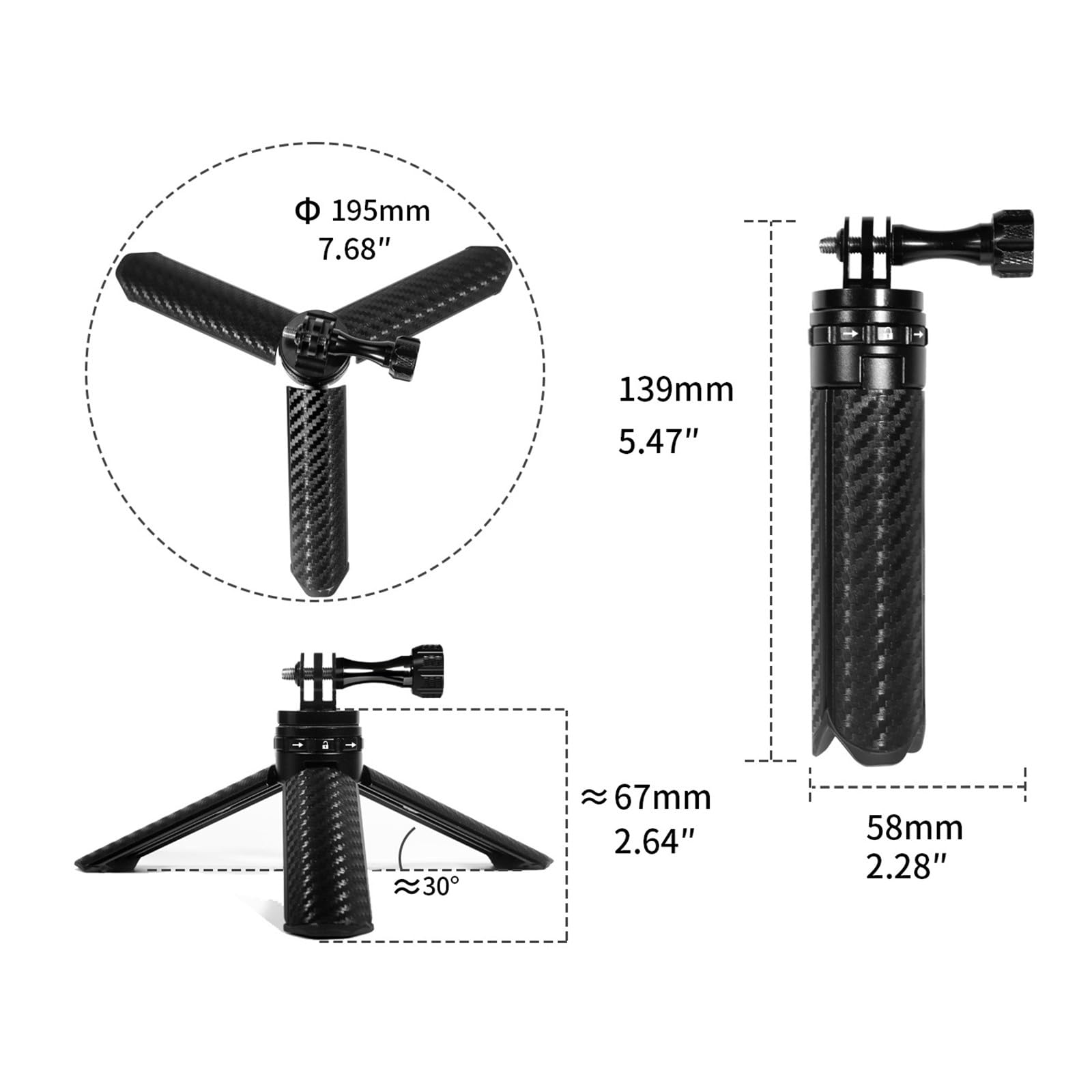 Trípode plegable en miniatura para teléfono con rotación de 360 grados para estabilidad en cualquier superficie para soporte de liberación de transmisión en vivo