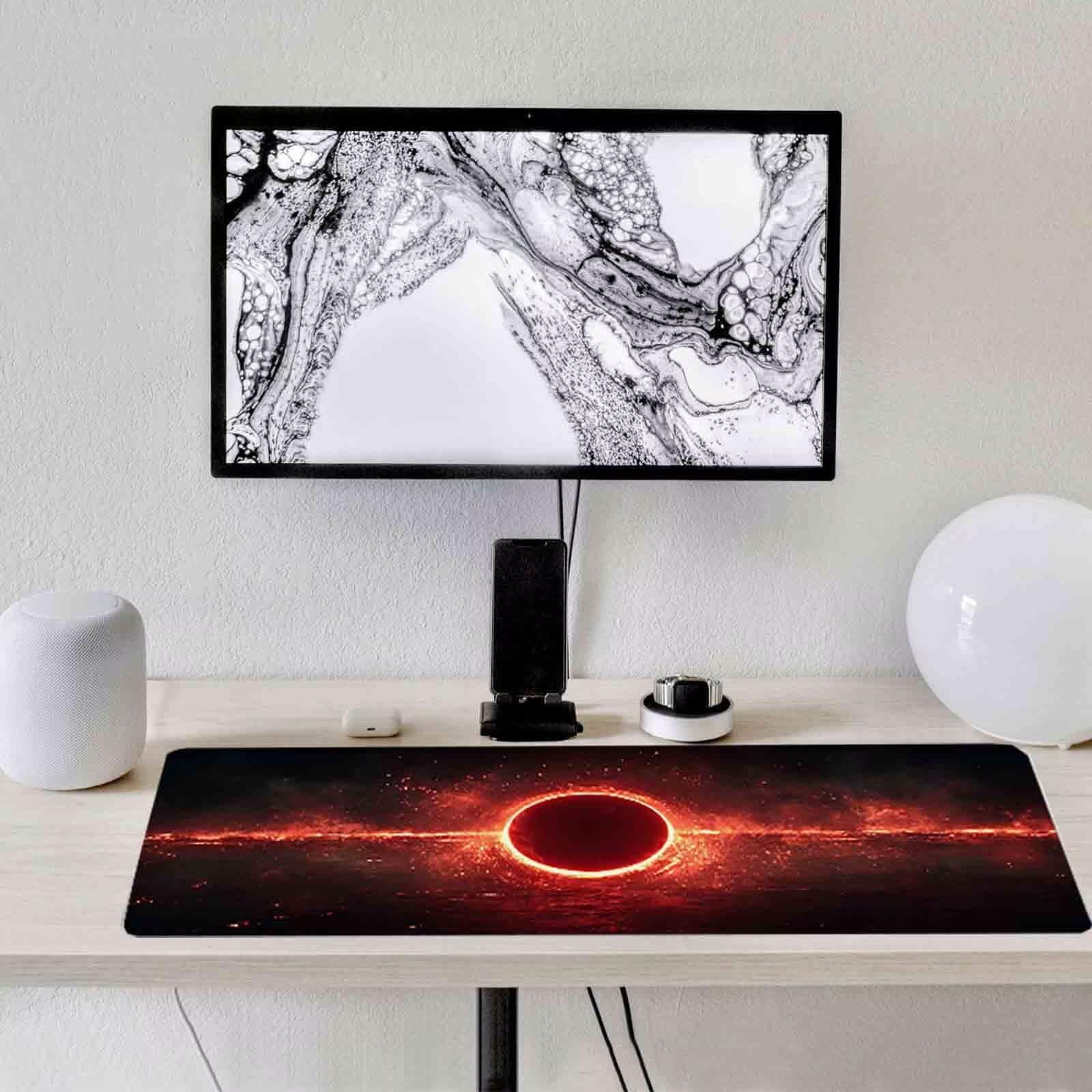 Podkładka pod mysz do gier Czerwona podkładka pod mysz planetarną XXL 1200 x 600 mm mata biurkowa z przeszytymi krawędziami antypoślizgowa, do biura, nauki, gier, akcesoriów biurowych, dekoracji