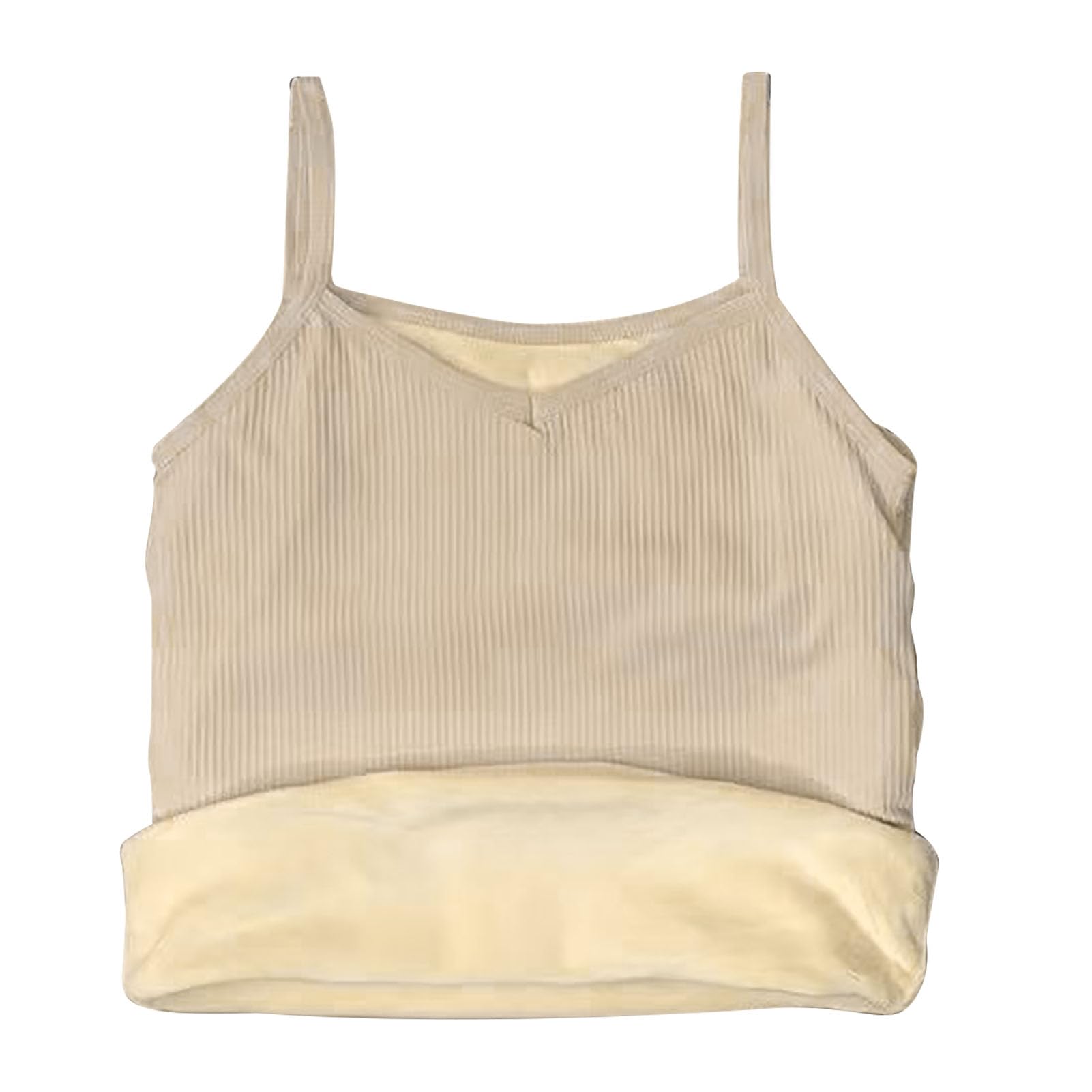 Muiltvoe Thermal Tank Top Women, Winter Warm Thickened Fleece Lined Spaghetti Strap Tank Top with Nylon Material, for Cold Fall and Winter Seasons