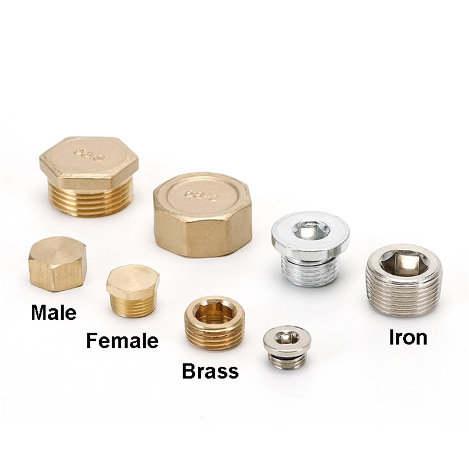 Miedź 1/8 "1/4" 3/8" 1/2" 3/4" gwint zewnętrzny mosiężny rura sześciokątna końcówka złączka łącznik łącznik adapter przyłączeniowy 10 sztuk (10 szt. męski plug, 3/4")