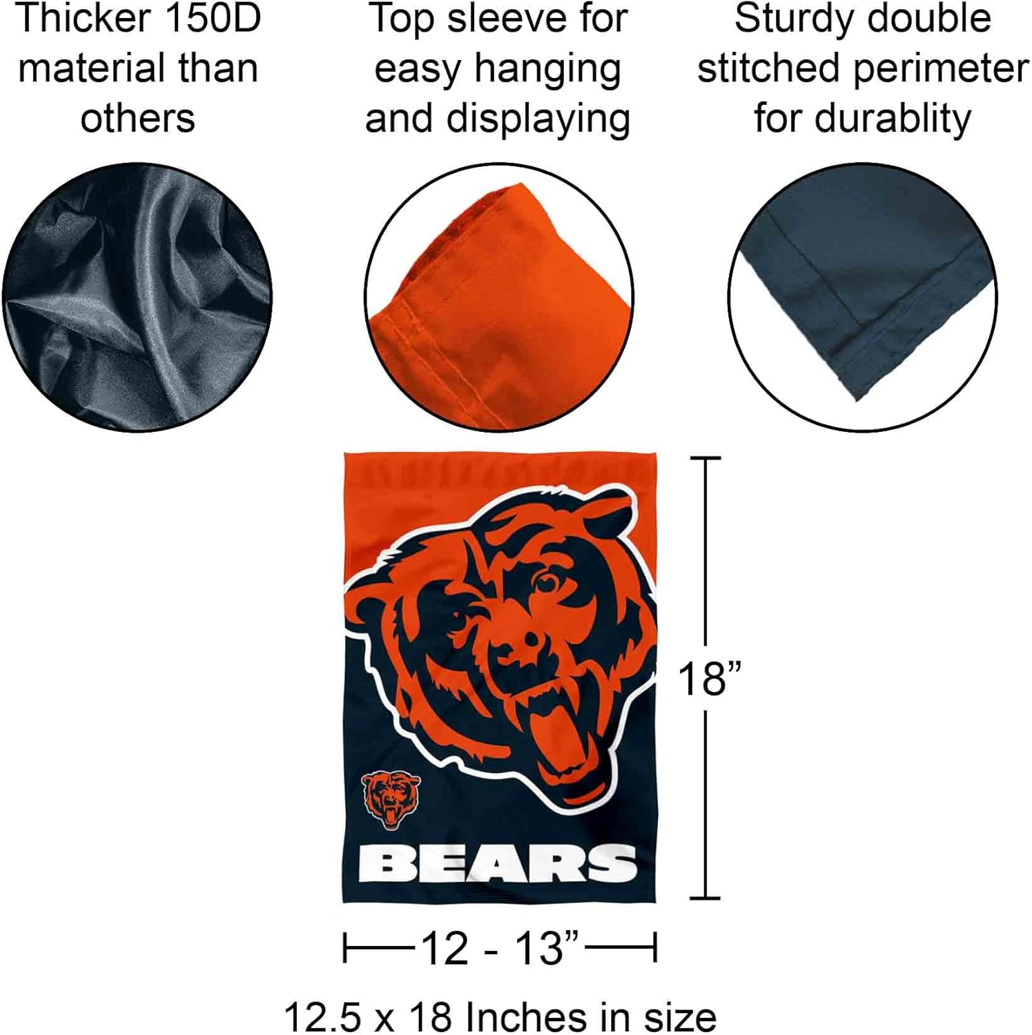 Chicago Bears Large Logo Double Sided Garden Banner Flag