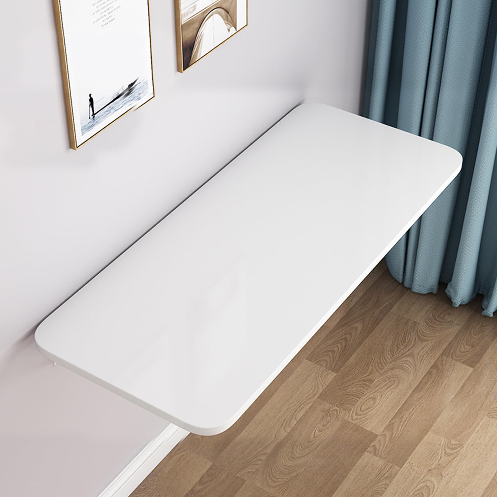 Table pliante murale pour petit espace et bureau d'ordinateur portable blanc