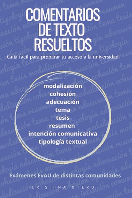 Portada de COMENTARIOS DE TEXTO RESUELTOS. Exámenes EvAU de distintas comunidades: Pautas sencillas para preparar tu acceso a la universidad