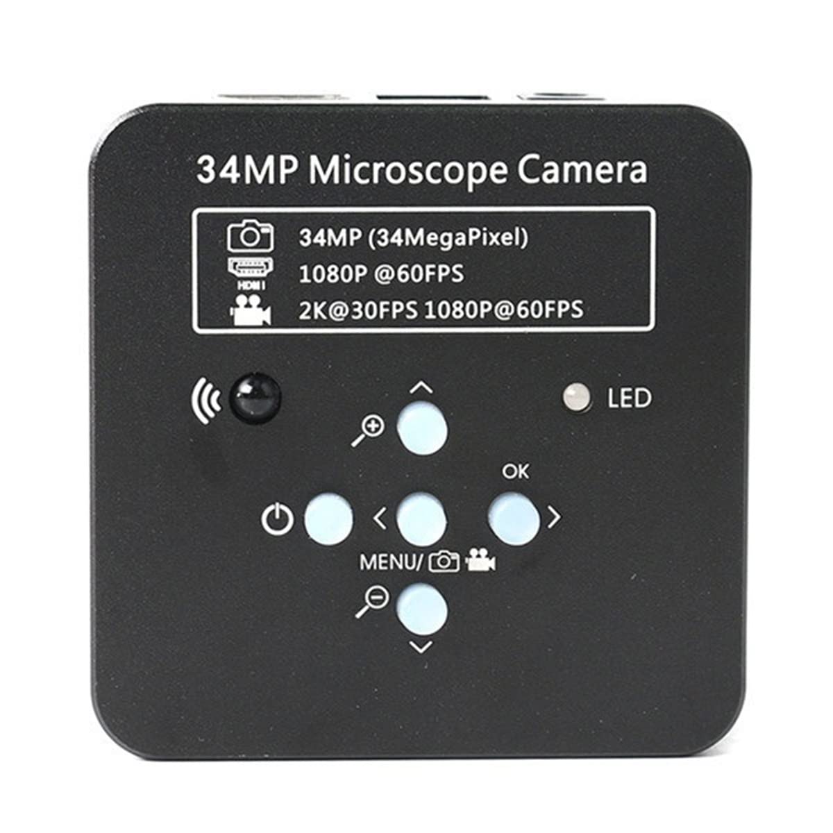 Akcesoria do mikroskopu 34MP 2K 1080P 60FPS USB przemysłowa elektroniczna cyfrowa kamera mikroskopowa wideo trwałość i niezawodna wydajność (czarny)