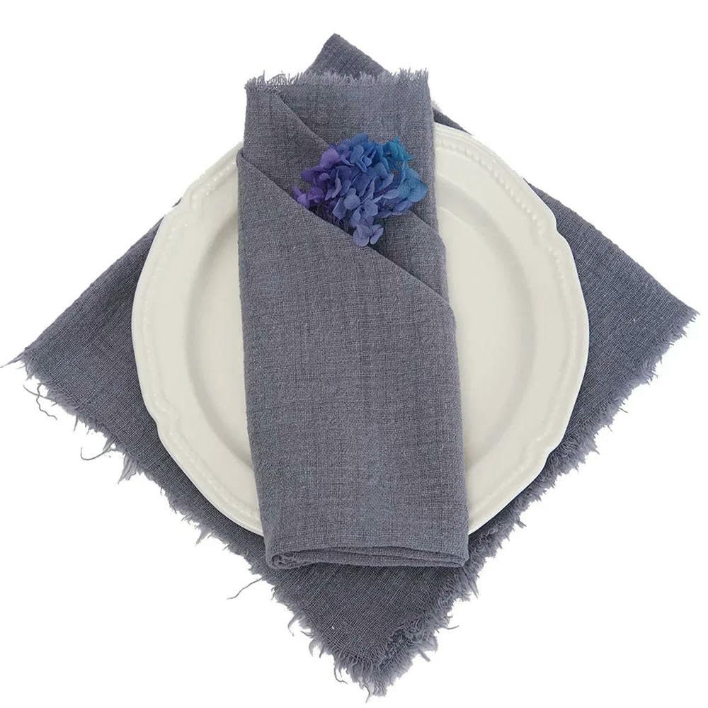 Serviettes de Table en Coton Dark Grey Lot de 50 en Gaze de Coton 32x32 cm