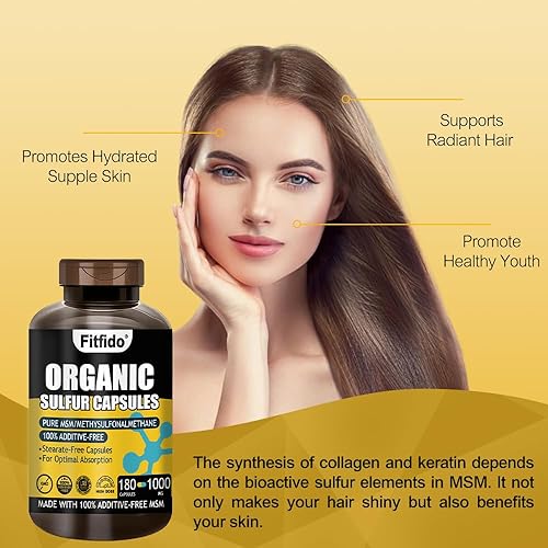 Miniatura 5 de MSM Capsules 1000mg - Suplemento orgánico de azufre para la salud de las articulaciones, bienestar funcional, cabello, piel y uñas, sin OMG, sin