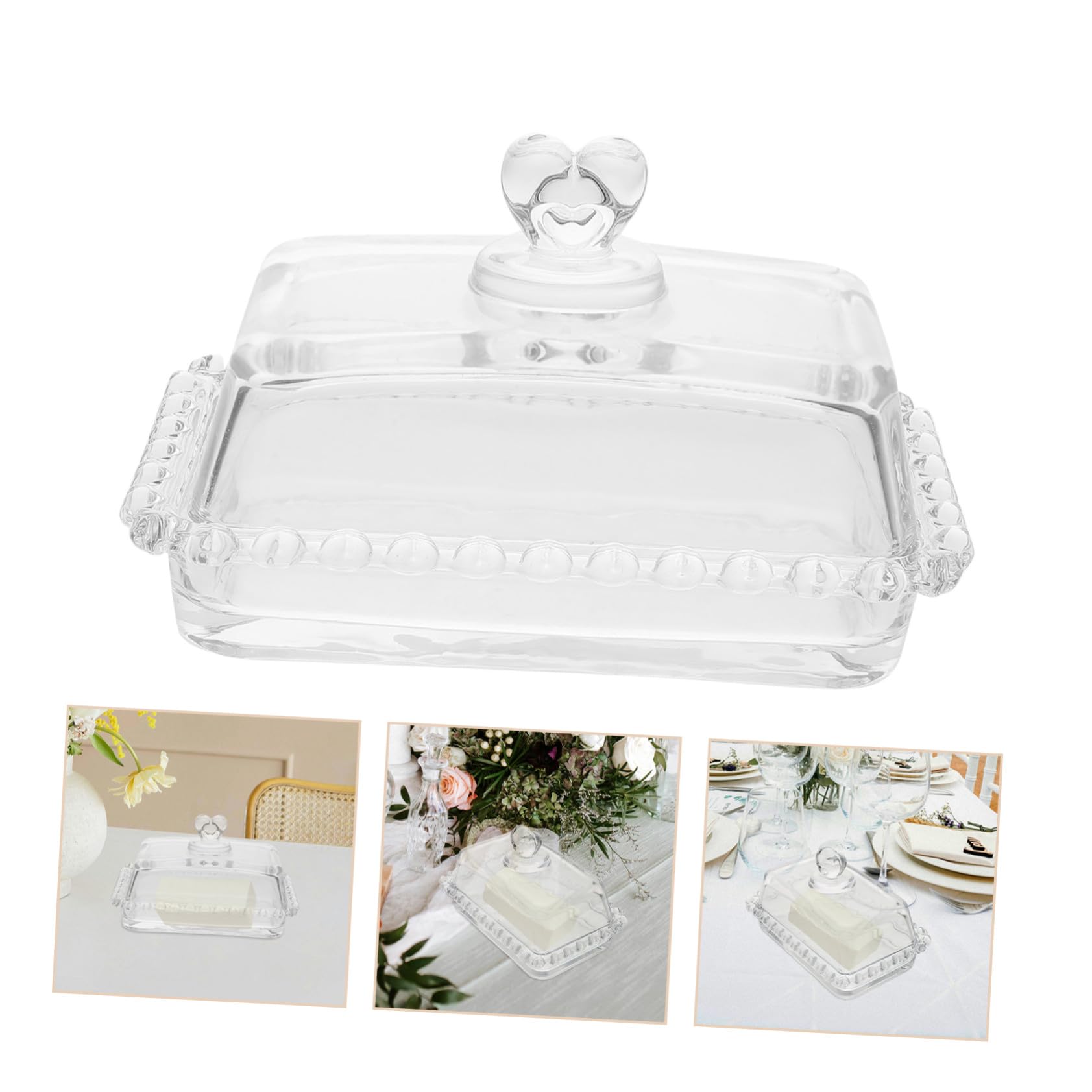 GALPADA Beurrier En Verre Transparent Avec Couvercle Plat à Beurre Verre Réutilisable Usage Domestique Préservation Des Aliments