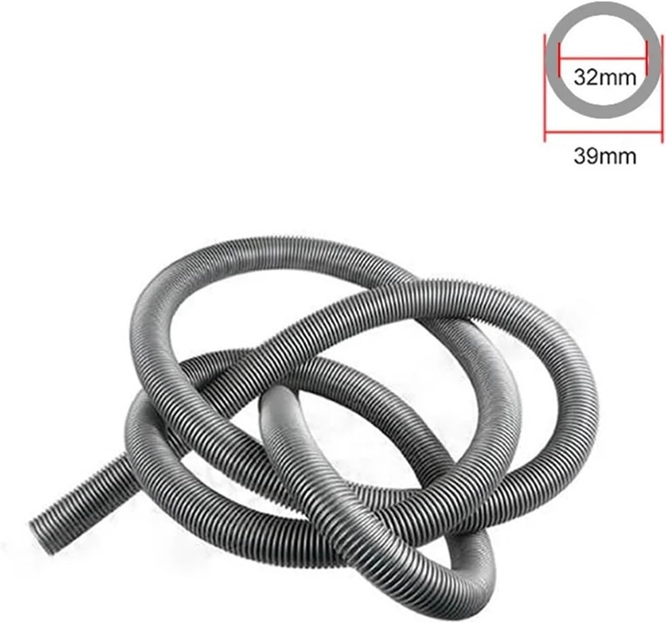 General Industrial Vacuum Cleaners Bellows Straws Inner 32mm Outer 39mm Thread Hose/pipe Durable Vacuum Cleaner Fitting(ID32mm OD39mm x5m)