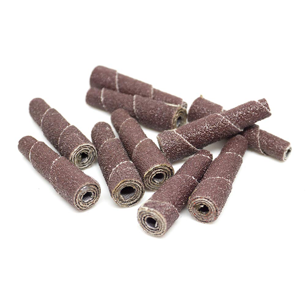 Benchmark Abrasives Aluminum Oxide Tapered Sanding Cartridge Rolls for Blending Deburring Polishing Sanding Metals, Rotary Sander - Drill & Die Grinder Abrasives (10 Pack)(3/8" x 1-1/2", 60 Grit)
