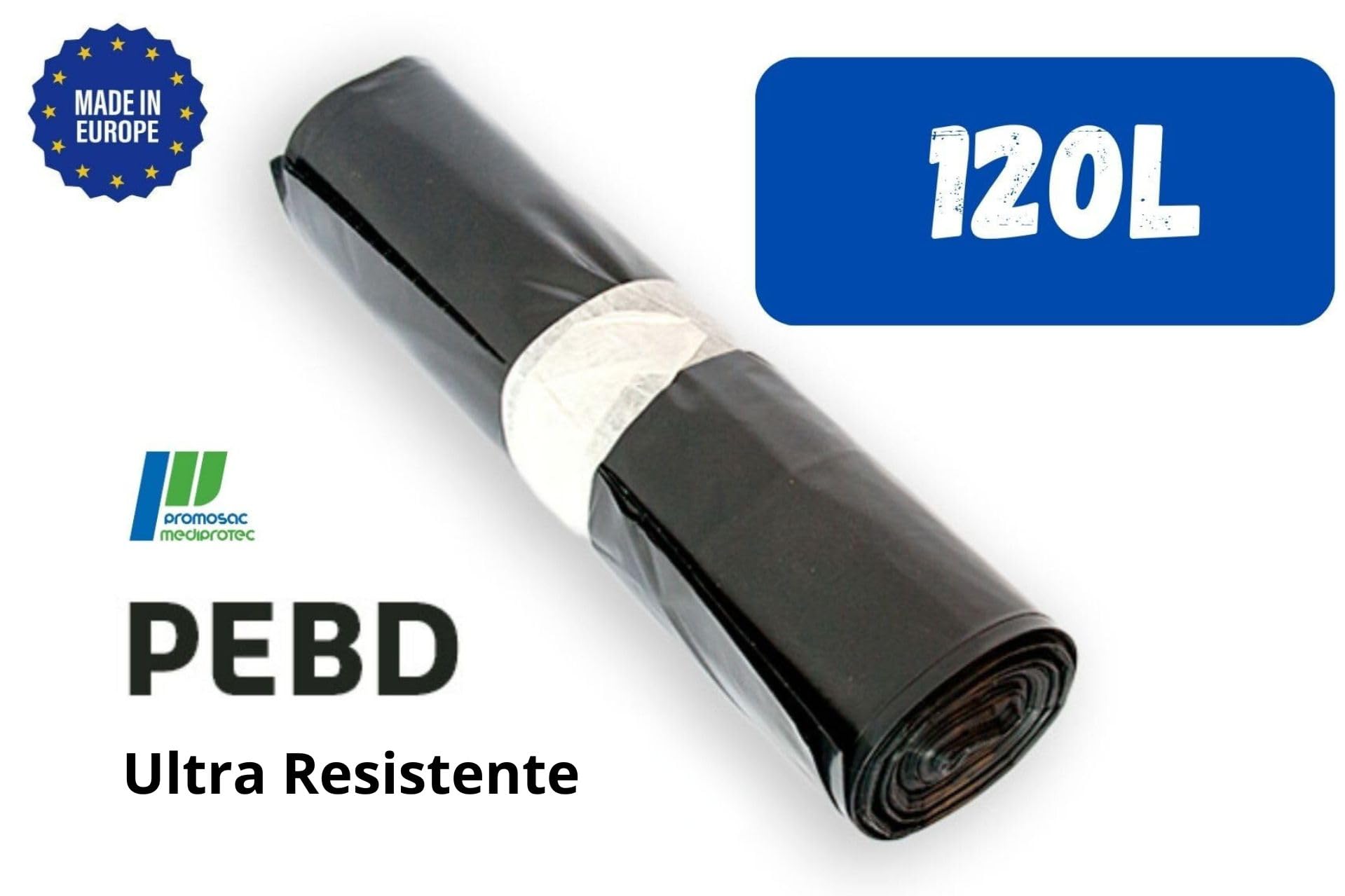 Housse Conteneur 120l X50 (+50 offerts) | Ultra Résistant | Conteneur 2 Roues | Noir | Epaisseur 35µ | Lot Total 100 Sacs Poubelle 120 Litres | Protection Anti Salissure - Anti Odeurs - Anti Fuites