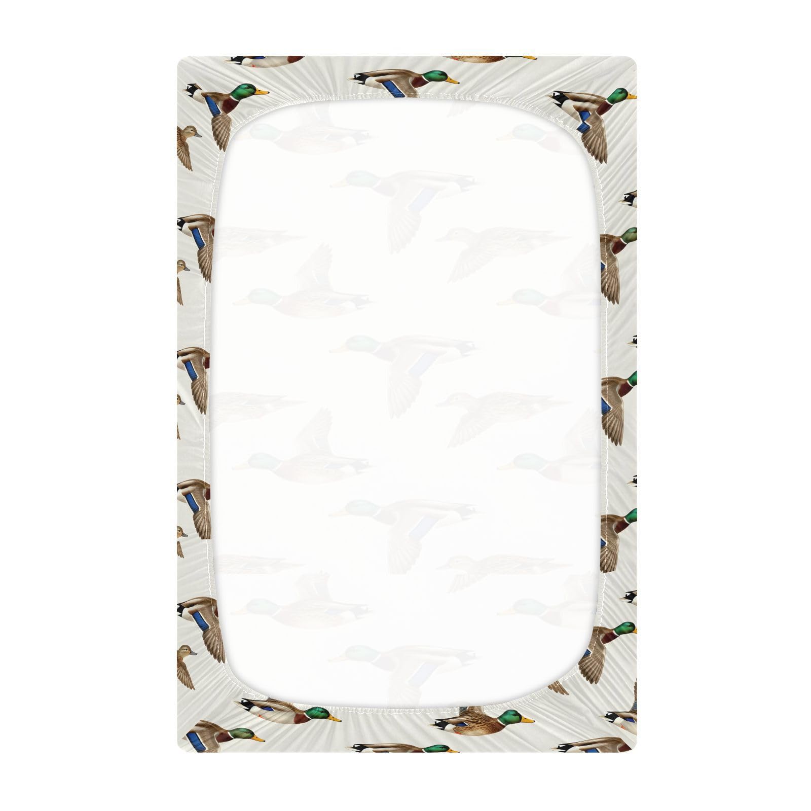 Lenzuolo con angoli per culla neonato, morbido e traspirante, per lettino di dimensioni standard, 132,1 x 71,1 cm, motivo acquerello anatra volante