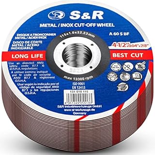 S&R Disco da Taglio Metallo 115 x 1 mm. Disco 115mm Smerigliatrice per taglio Ferro e Acciaio Inox - Disco per metallo ultra sottile 1 mm - 25pz