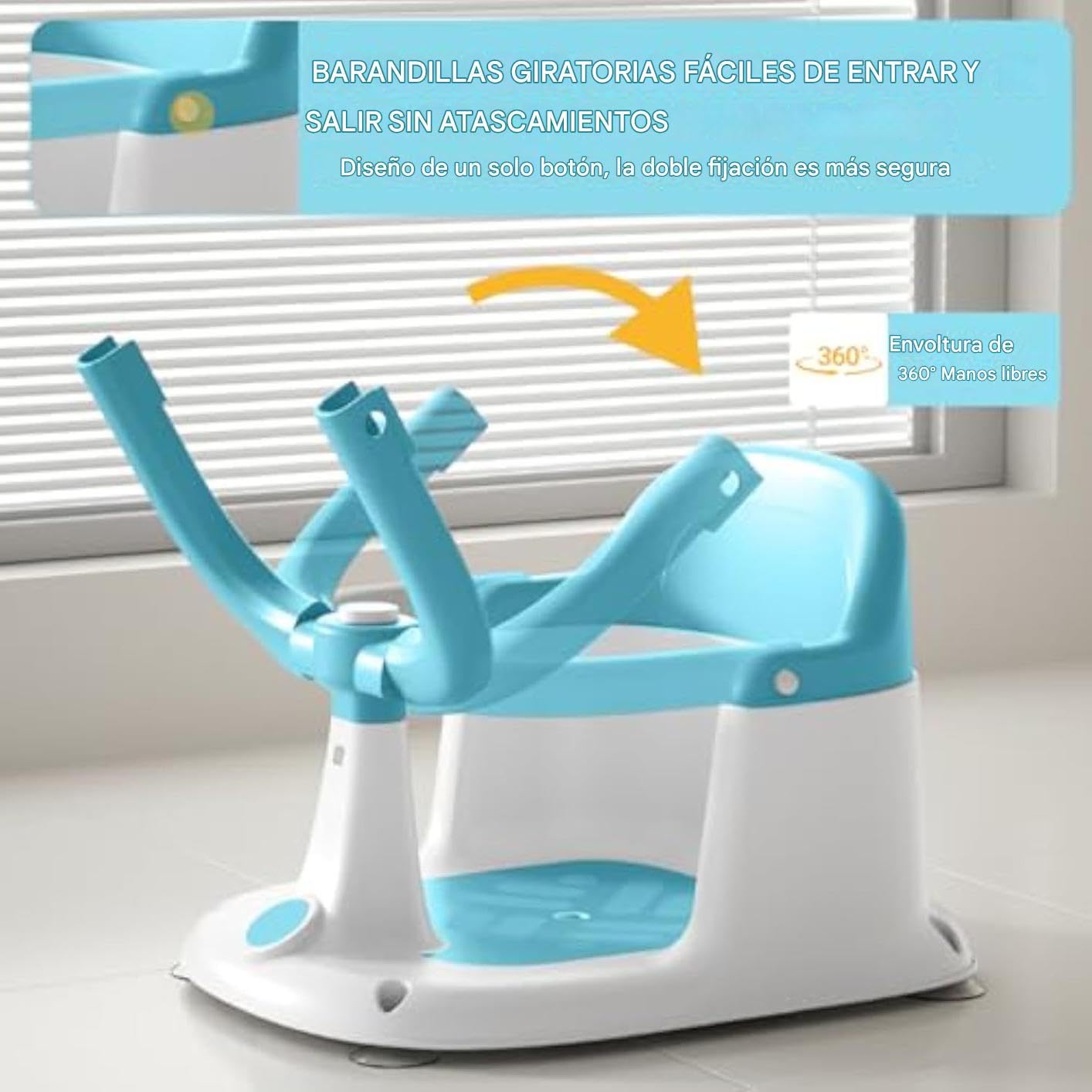 Silla de Baño para Sentarse Asiento Antideslizante de Ducha para Niños y | Silla de Bañera Portátil para Hogar Viajes Familias Conscientes de la Seguridad