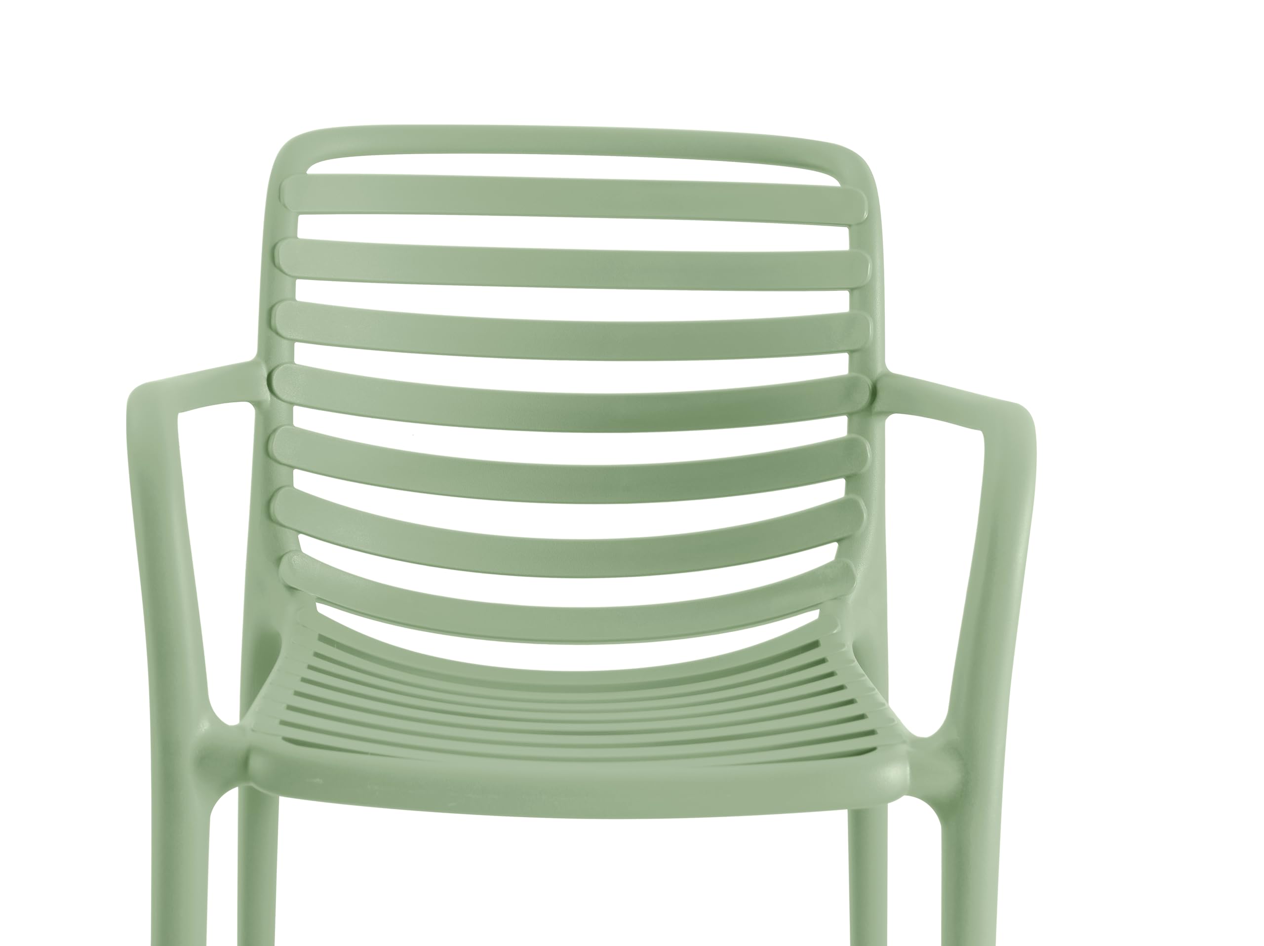 METRO Professional Silla Apilable Elaria con Reposabrazos, Polipropileno, 56x56x80 cm, Resistente UV, Verde Aguacate