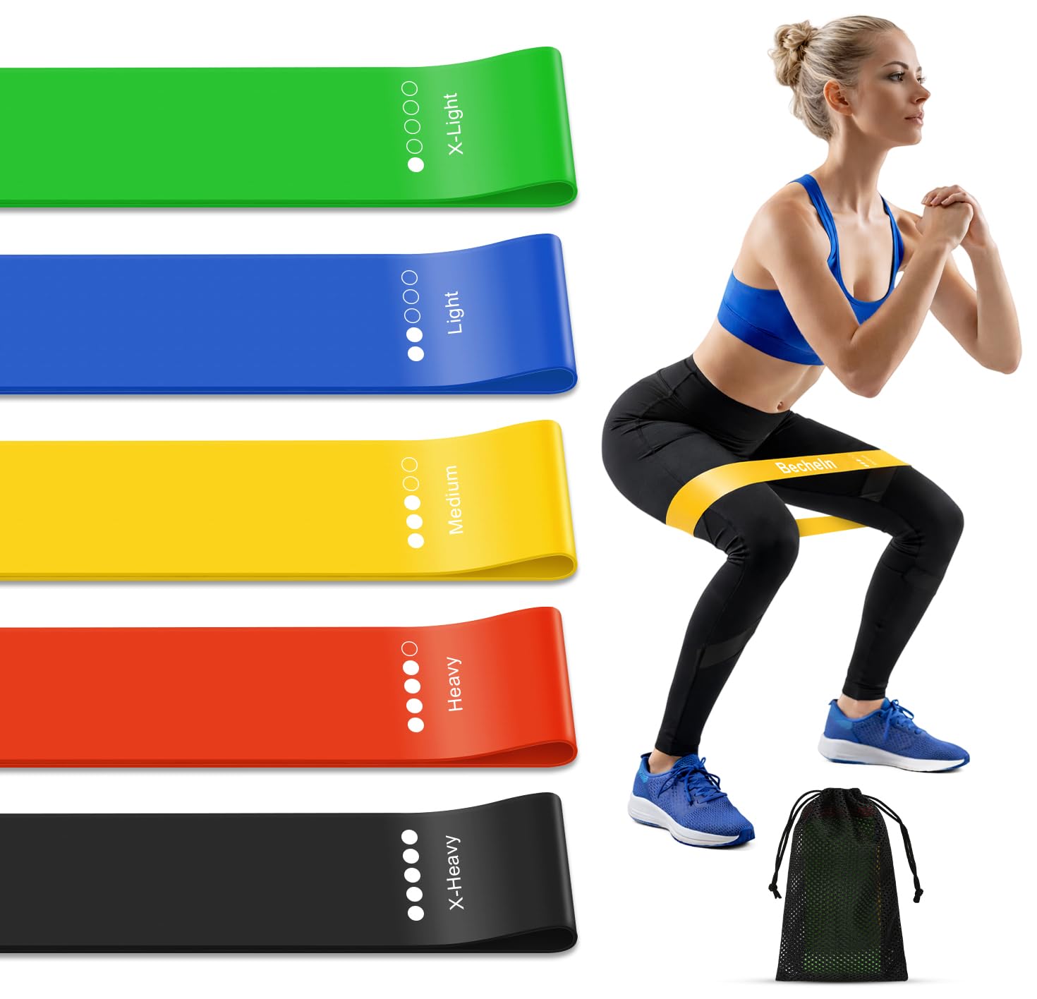 Resistance Band, Exercise Loop Bands for Yoga, Pilates, Fitness and Working Out