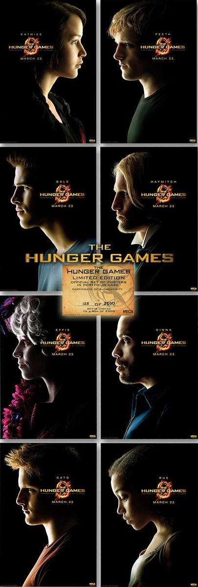 Close Up Hunger Games zestaw plakatów - Tribute von Panem 8 US oryginalne plakat 68,5 x 101,5 + oryginalne tesa Powerstrips® (1 opakowanie/20 szt.)