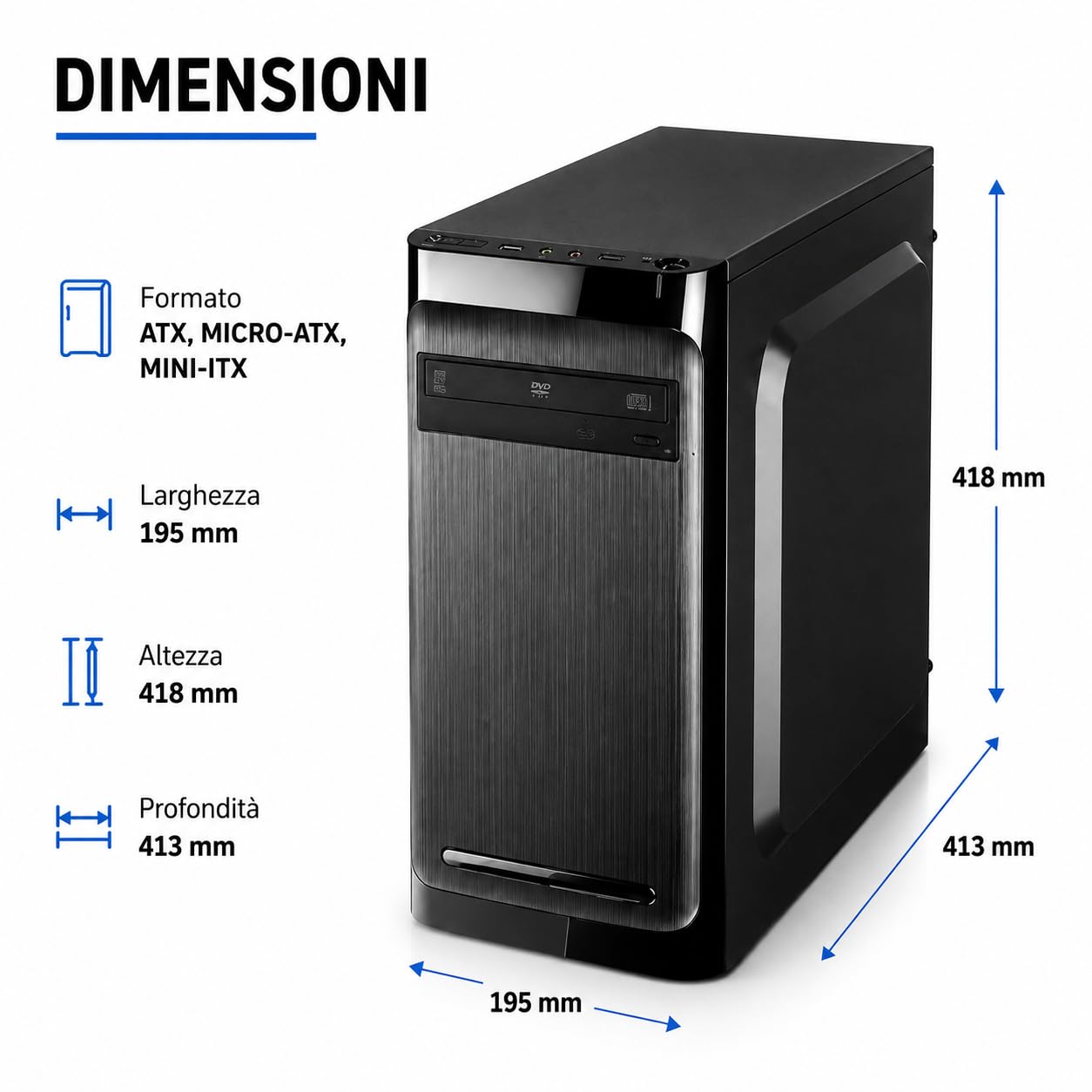 Desktop-PC, komplett einsatzbereit • Intel Core i7-6700 • 32 GB RAM DDR4 • 512 GB SSD • Windows 11 Pro • Office 365 • WiFi • DVD