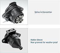 Vista 4 de MECMO Reemplazo de enchufe hembra redondo de 7 pines para el lado del vehículo, estilo SAE J560, carcasa de nailon relleno de vidrio duradero