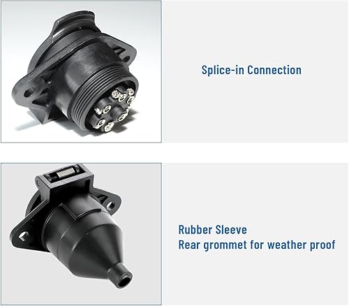 Miniatura 4 de MECMO Conector de pasador redondo de 7 vías, enchufe hembra lateral del vehículo, carcasa de nailon duradero lleno de vidrio, arnés de cableado para