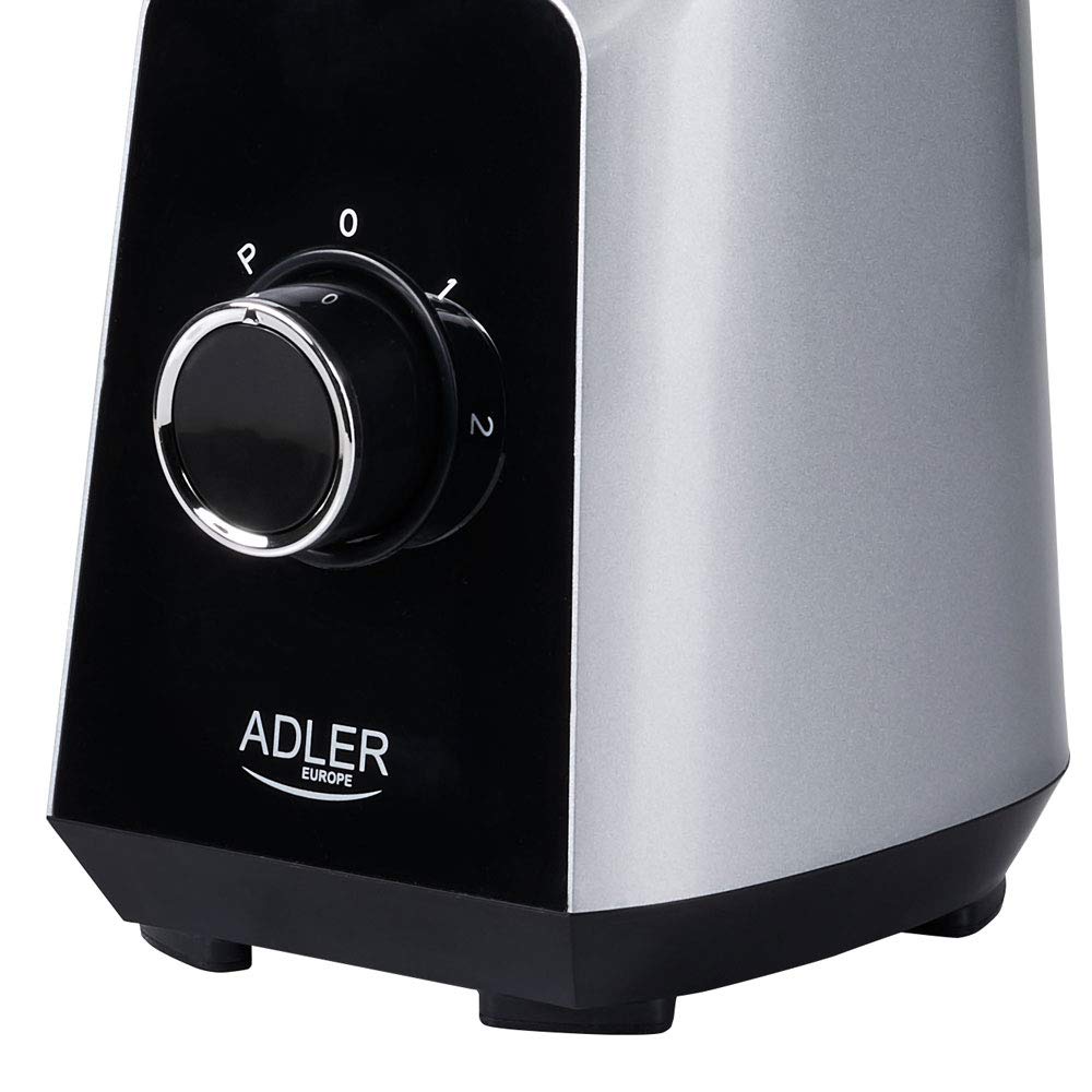 Adler AD-4076 Batidora Americana de Vaso cristal 1,5 litros, 2 velocidades, cuchillas acero inoxidable, 1000W
