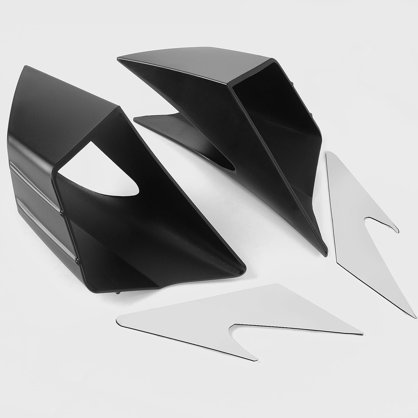 WOOGA Spoilers nus de force de descente latérale de moto aile de carénage Aile de déflecteur d'air pour Ho&n&da CBR650R 2019 2020 2021 2022 2023 Su&zu&ki GSX250R (Noir mat)
