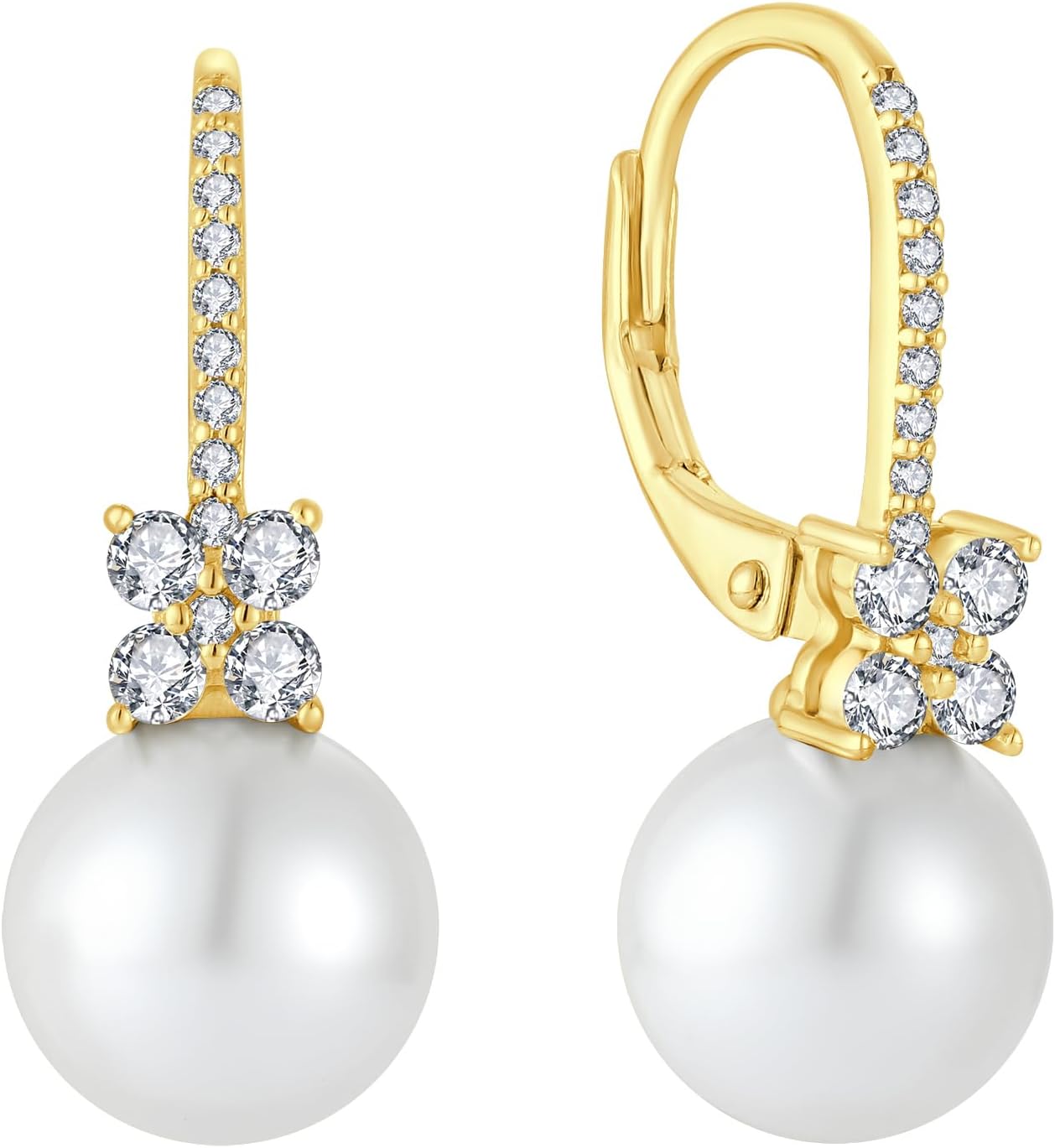 Pearl Earrings for Women 925 Silver Freshwater Real Pearl Drop Dangling Earrings for Birthday Christmas Anniversary