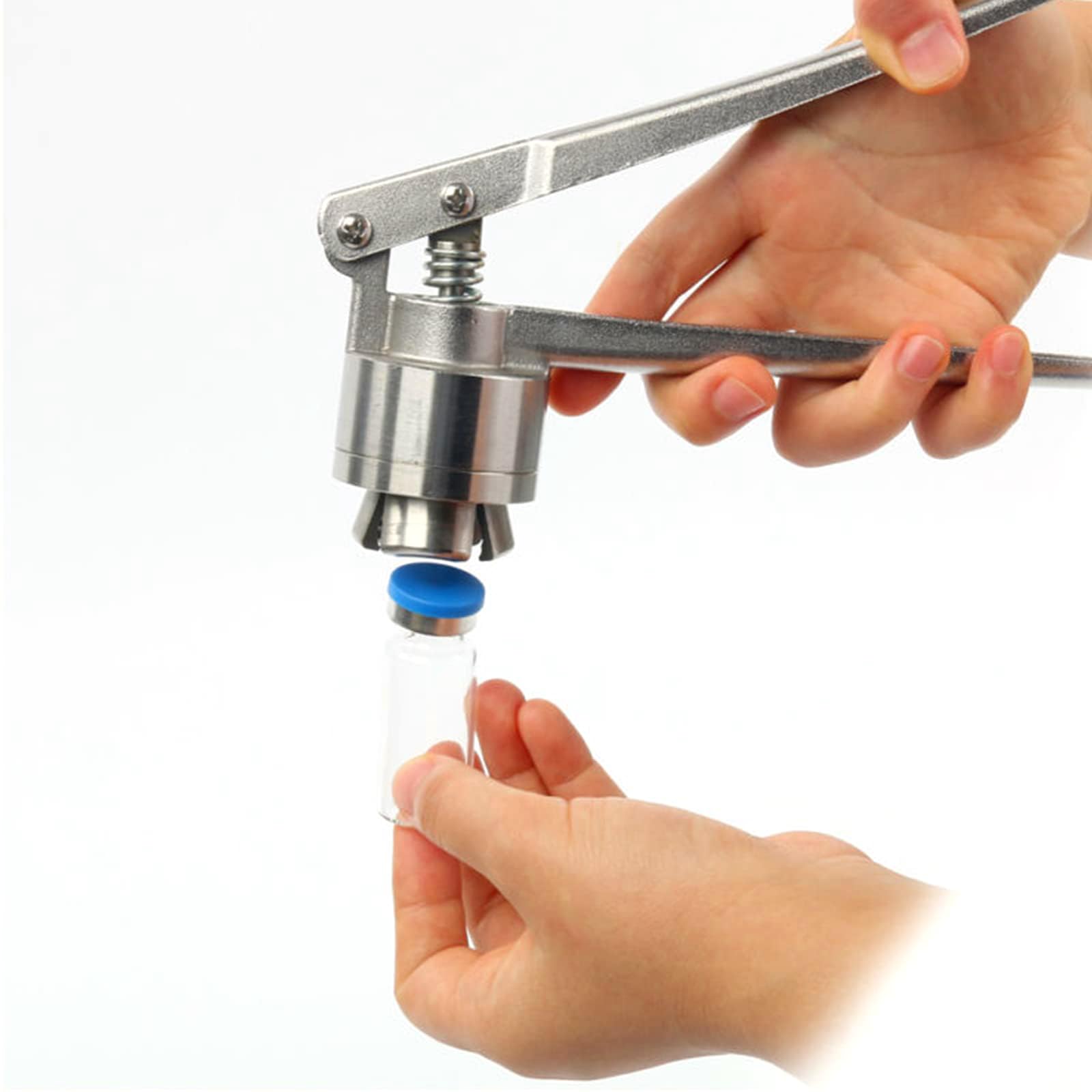 Machine de capsulage en aluminium manuelle pour flacons de 13mm à 20mm, modèle portatif argent