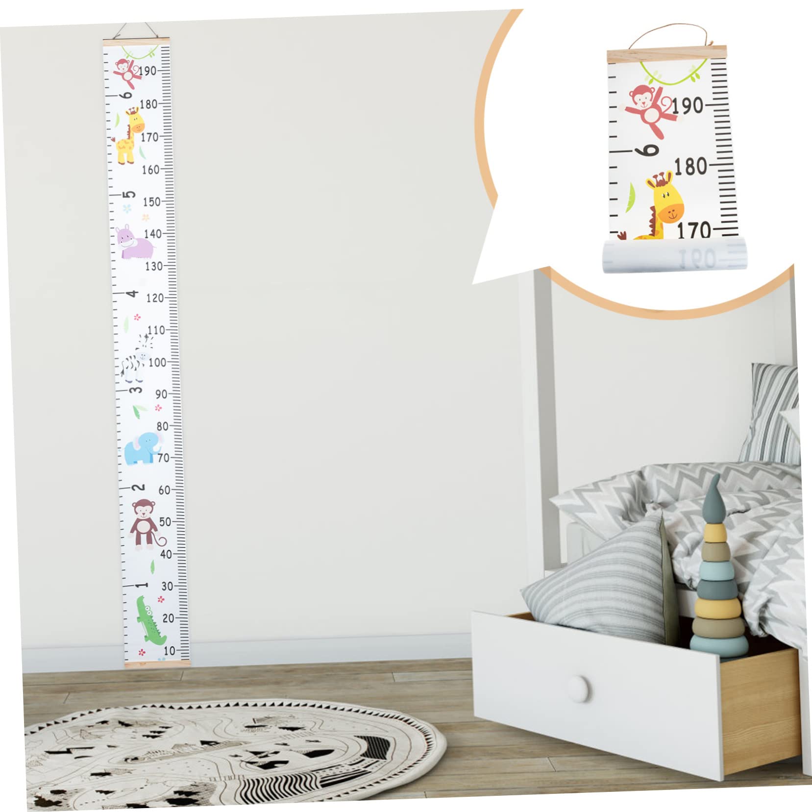 GALPADA Height Measurement Wall Chart for Growth Chart Removable Canvas Ruler for Nursery Playroom for Recording Height Development
