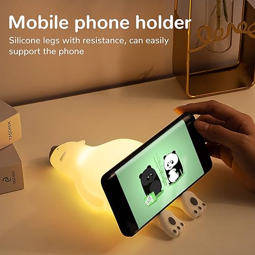 Miniatura 3 de Linda luz nocturna de oso lámpara LED de oso regalos de oso plano para adolescentes luz nocturna de silicona regulable para guardería luz de oso de