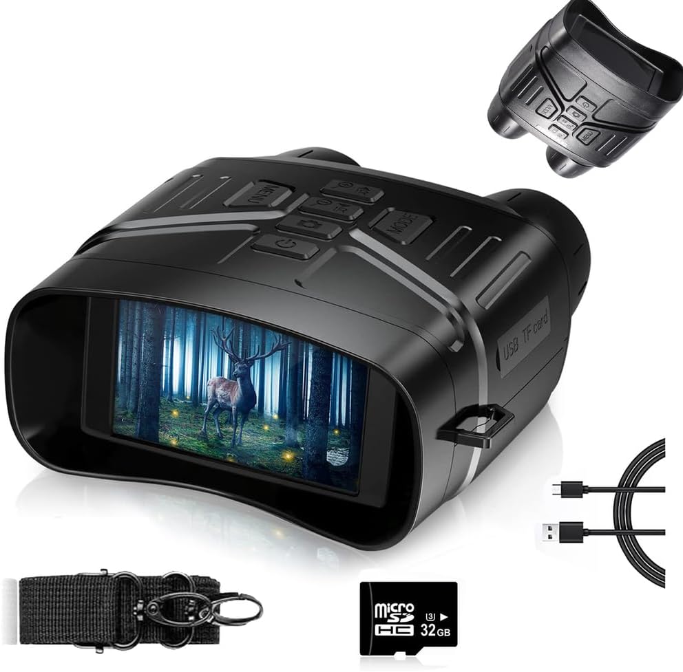 HUNTER・EYE PRO(ハンターアイ) 赤外線照射 約300m 暗視補正 内蔵液晶ディスプレイ デジタルナイトビジョン オープンファイ –  アーカムショップ本店 4Kナイトビジョンデジタル双眼鏡 - 5倍赤外線スコープ 850nmカメラ搭載 3インチHDディスプレイ 4000mAhの超長寿命バ