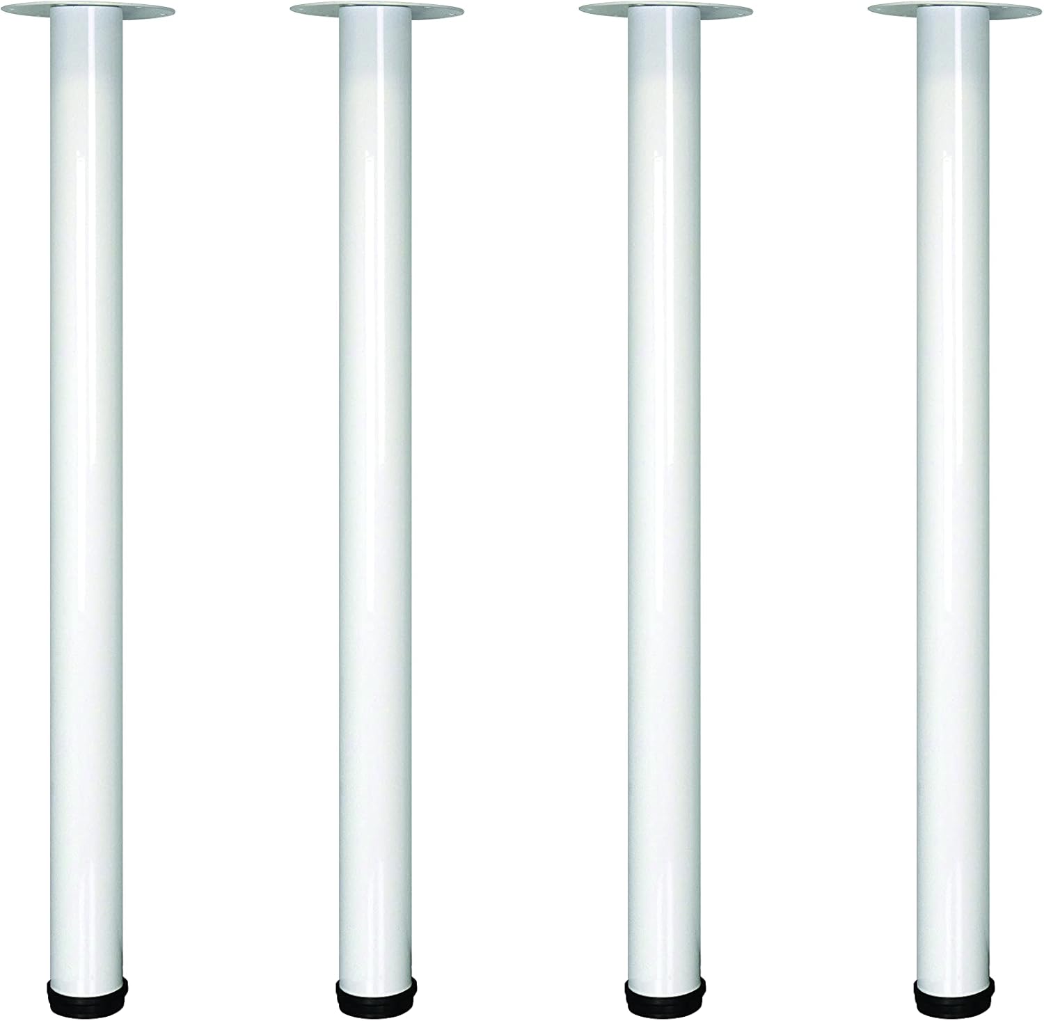 Shepherd Hardware 8573E 27-1/2-Inch Fixed Steel Furniture Legs for Desks and Tables, White - 4-Pack