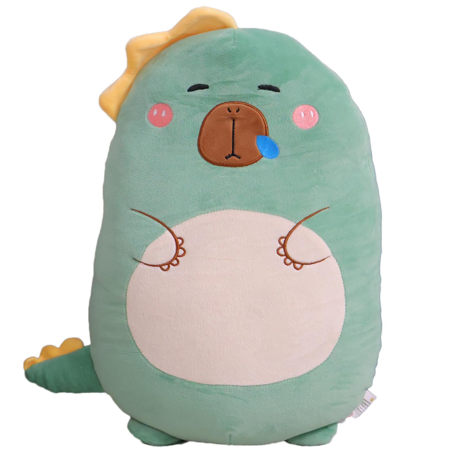 Aiuidun Capybara Plush Toy Pillow, Cute Squishy Stuffed Animals Plushie Hugging Pillow, Super Soft Guinea Pig Plush Toy Gifts for Kids(Dinosaur Capybara)