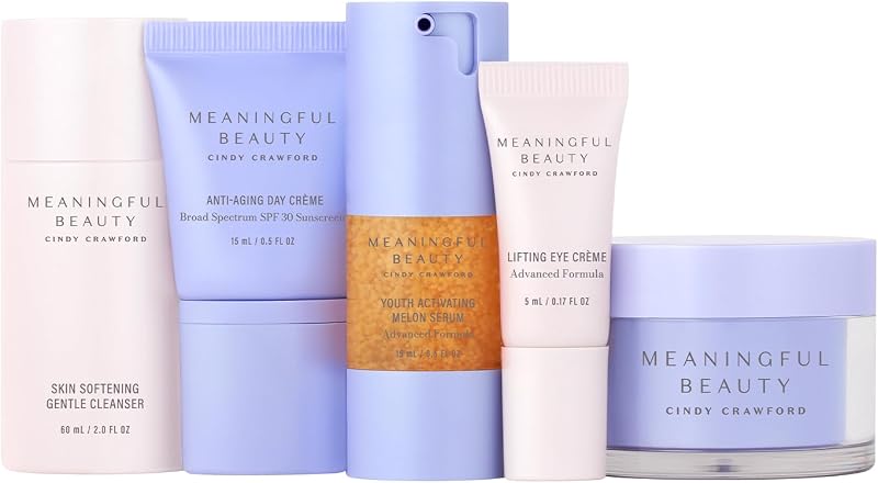 Meaningful Beauty Essentials Skincare System Advanced Formula Starter Kit, with Melon Super Antioxidants, Includes Youth Activating Melon Serum, Day Creme & Eye Cream for Younger-Looking Skin
