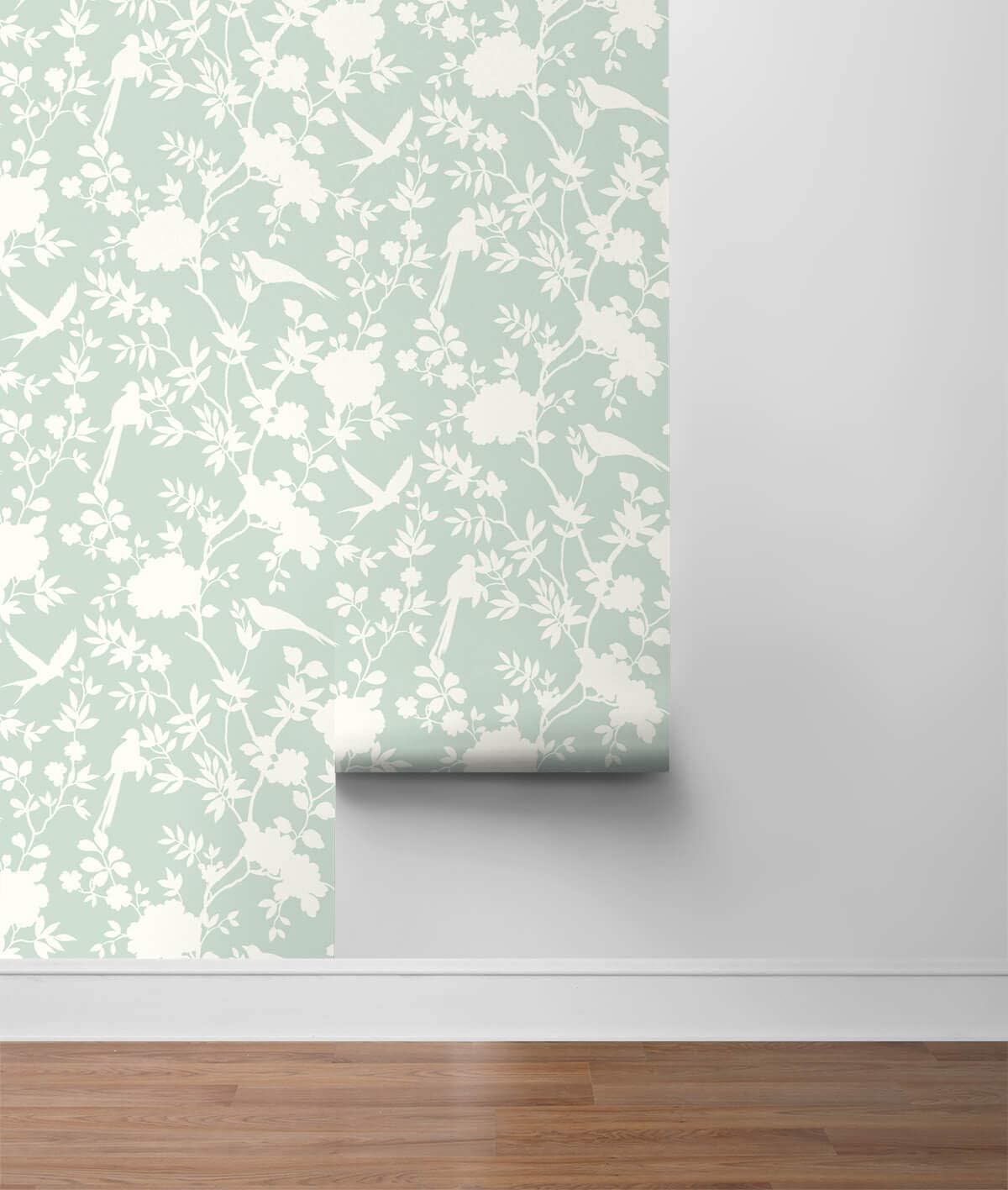 Lillian August NextWall Luxe Haven Mono Toile Peel and Stick Wallpaper (Seaglass)