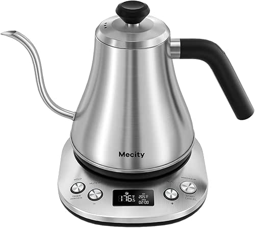 Mecity Electric Gooseneck Kettle With LCD Display Automatic Shut Off