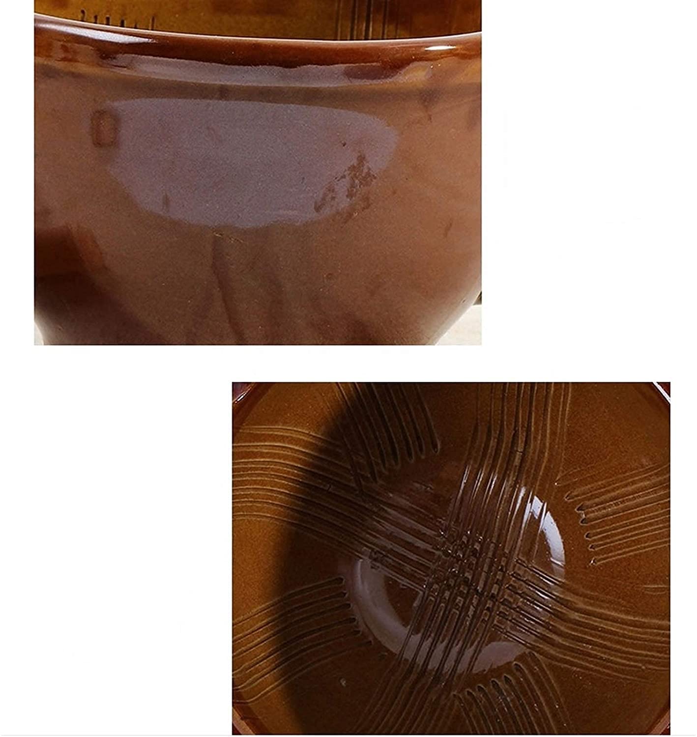 Set de mortier et de pilonage de mortier et de pilonage de meuleuse en céramique avec Un Bol de Guacamole versé