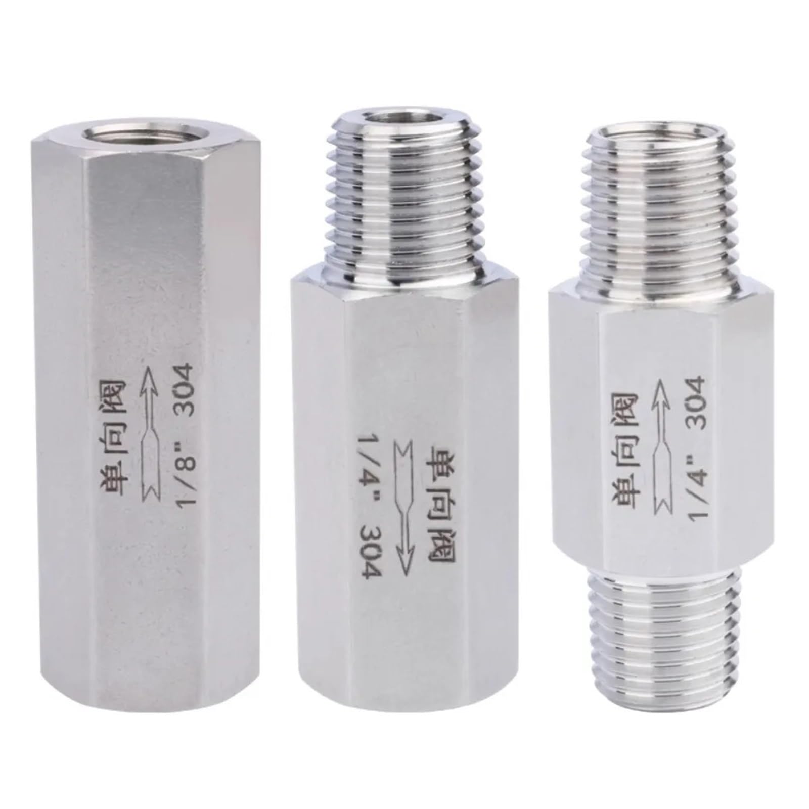 Válvula de retención 1" BSP macho para control de flujo en acero inoxidable 304