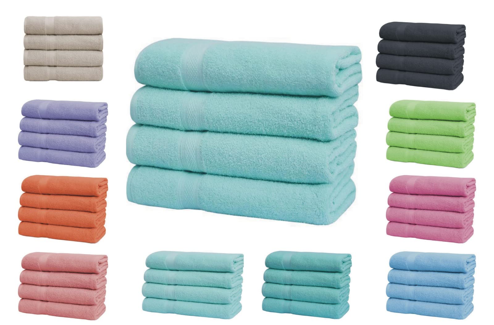 VincoLoops - Juego de 4 toallas de baño (27 x 54 pulgadas), toallas de secado rápido, ultrasuaves, absorbentes y elegantes para elevar tu rutina diaria. (juego de toallas de baño de 4