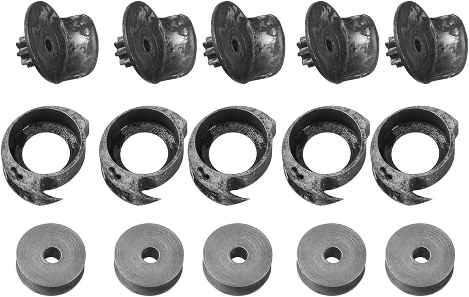 Cryfokt Shoe Sewing Machine Bobbin Holder Kit, Includes 5 Bobbin Cases, 5, and Chassis for Shoe Repair Machine, Iron Material
