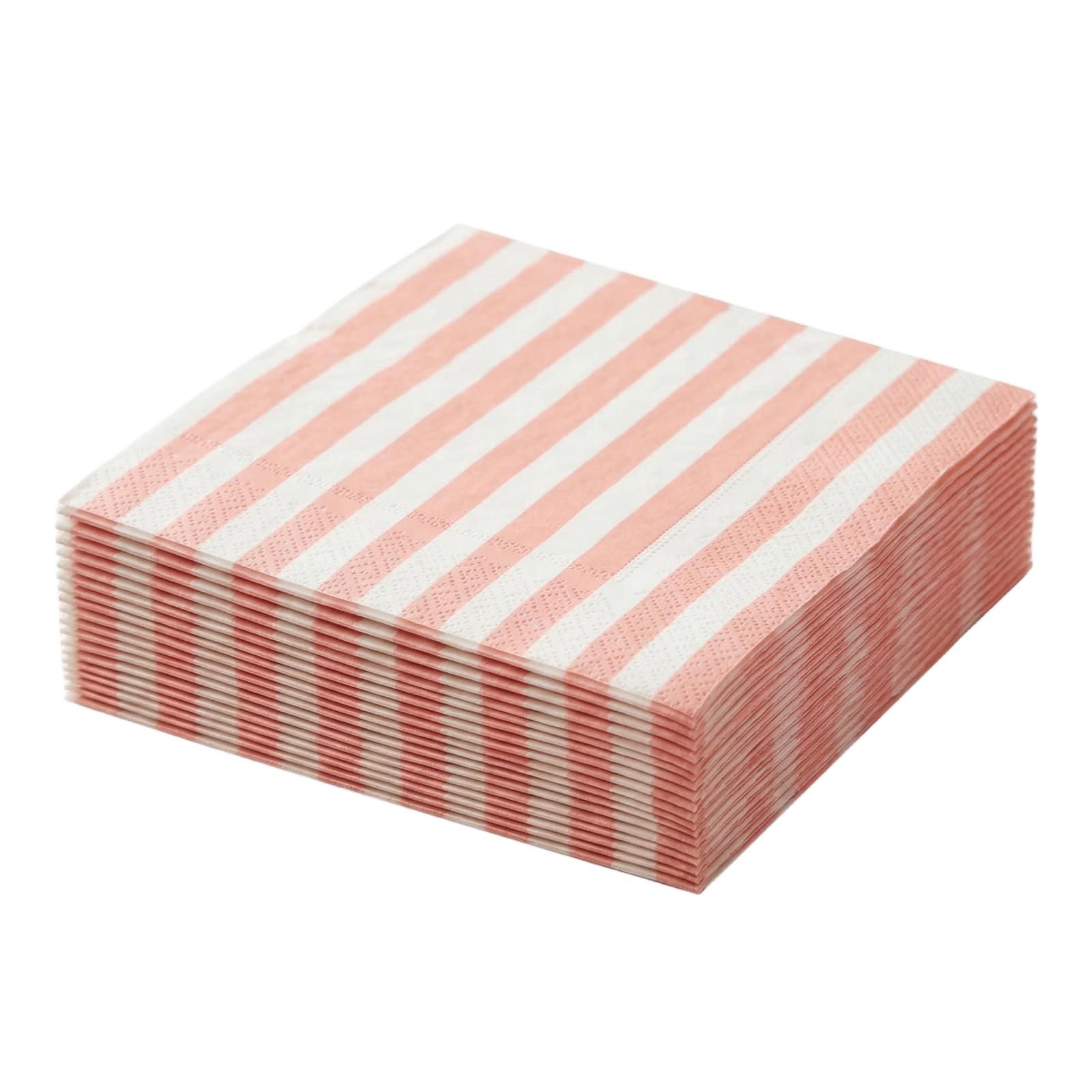 Striped Paper Napkins Disposable Serviettes for Party Decorations - 40 Sheets Red & White Stripe 2-Ply Highly Absorbent Large 33x33cm Eco-Friendly Soft for Dining Events & Everyday Use