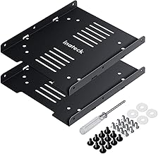 Inateck Kit de Montage pour Disque Dur HDD 2 x 2,5" à Baie Interne 3,5" Cadre de Montage en métal HDD Adaptateur pour SSD PC,SA04004