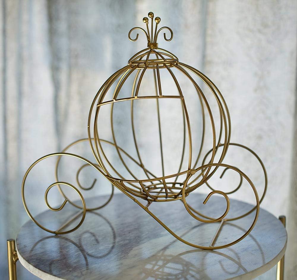 Anderson's Gold Wire Cinderella Carriage, Coach, Wedding, Birthday, Special Event Décor/Centerpiece, 12 Inches