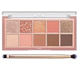BestLand Matte Nudes Eye Shadow Palette - Ultra Pigmented Blendable and Long-Lasting Matte, Shimmer, and Metallic Finishes Eyeshadow with Brush - Eye Makeup for Smok, Natural and Bold Looks (Sparkling Coral)