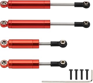 RCAWD for Yeti Jr. Can-Am Maverick RC Shocks Upgrades, Front & Rear 60mm 90mm Shock Absorber Parts #AX31488, for Axial 1/18#AXI90069 Red