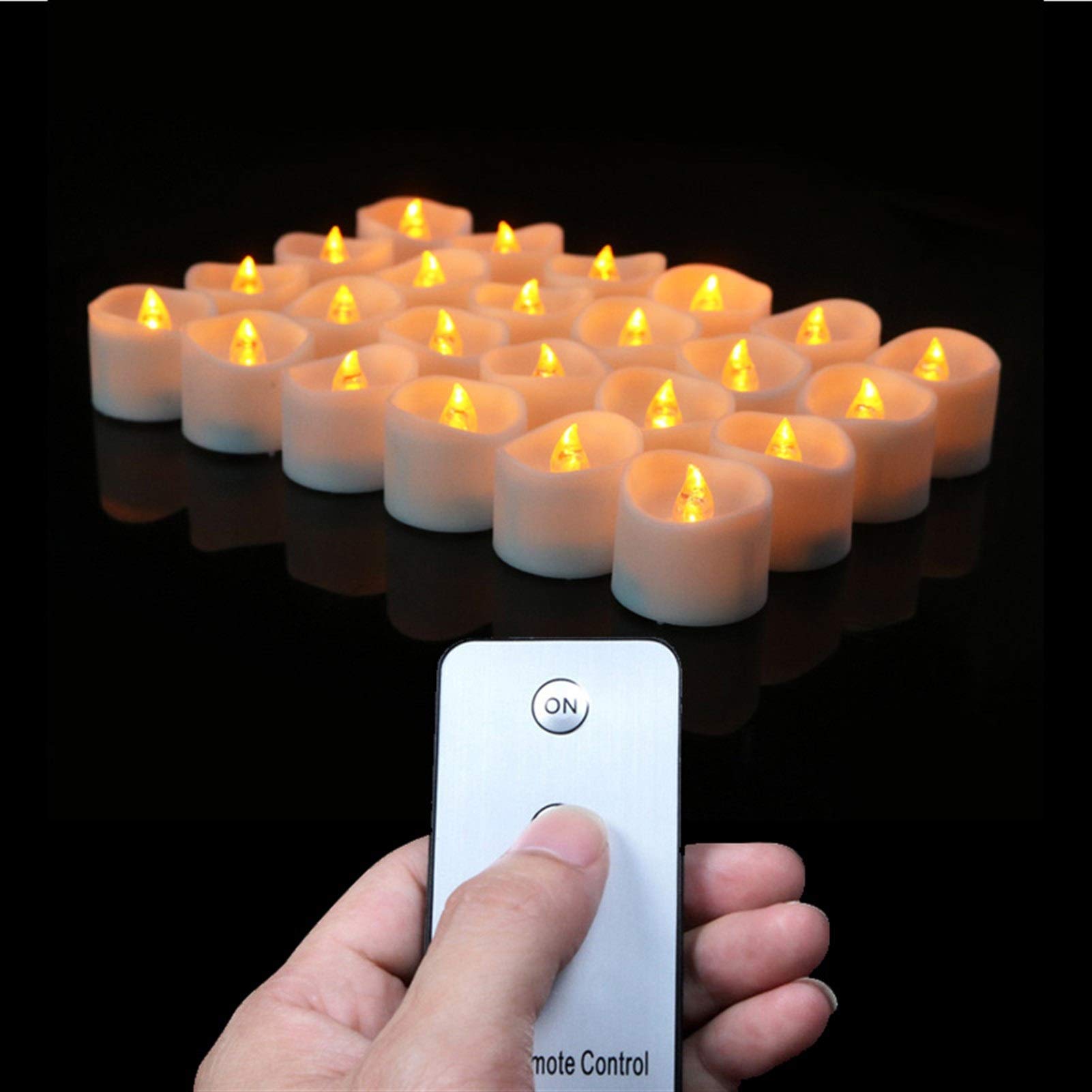 Amazon.co.jp: 電池24個パックの灯明リモコンキャンドル、LED 