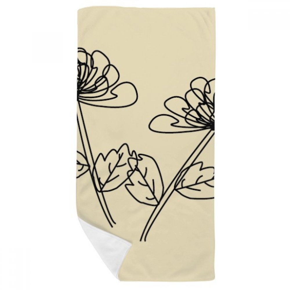 Serviette de bain chrysanthème 35x70cm multicolore en tissu doux pour la toilette