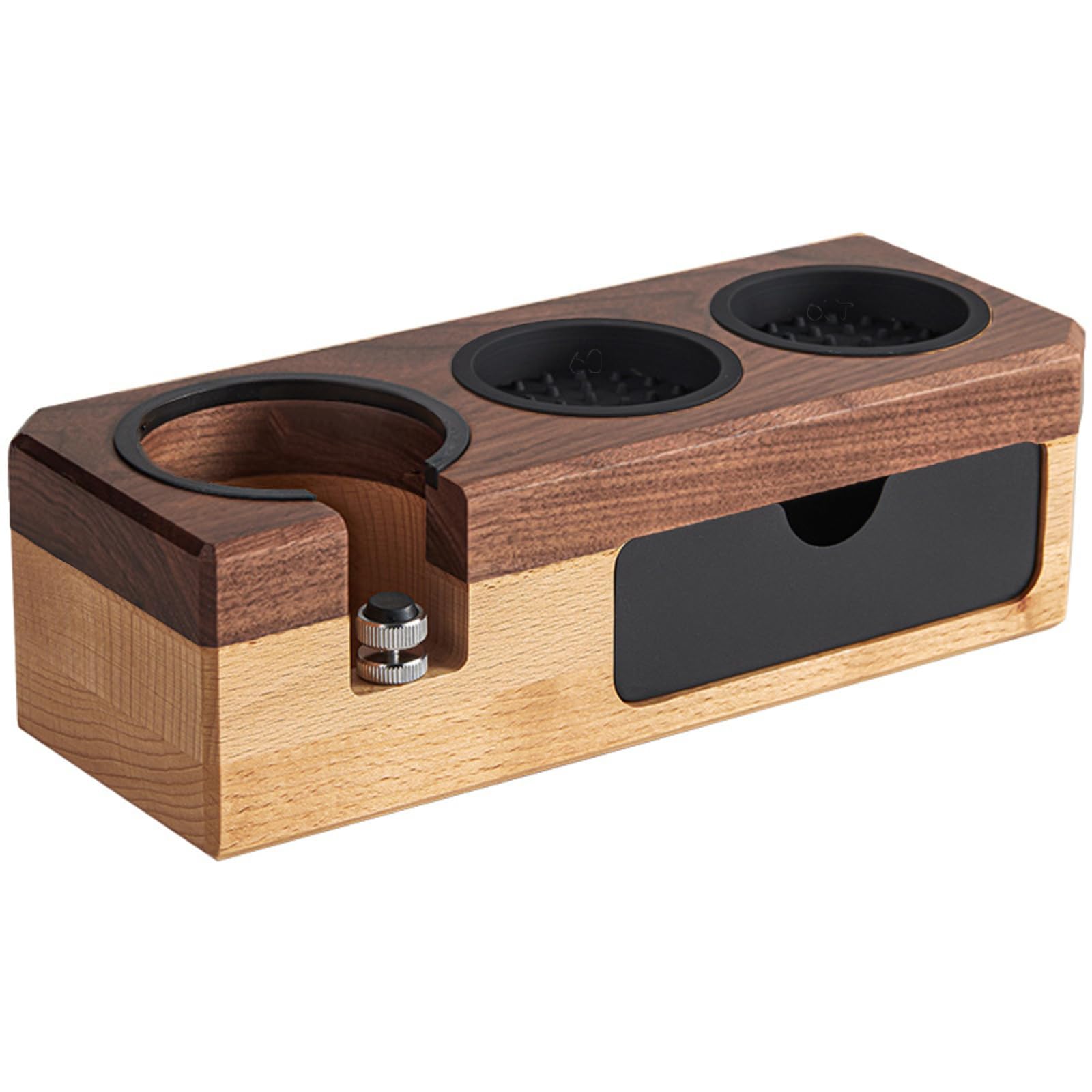Joyeee Stazione di pressatura per espresso, 58 mm, 54 mm, 51 mm, in legno, accessorio per macchina da espresso, strumenti da barista, regolabile (accessori non inclusi)