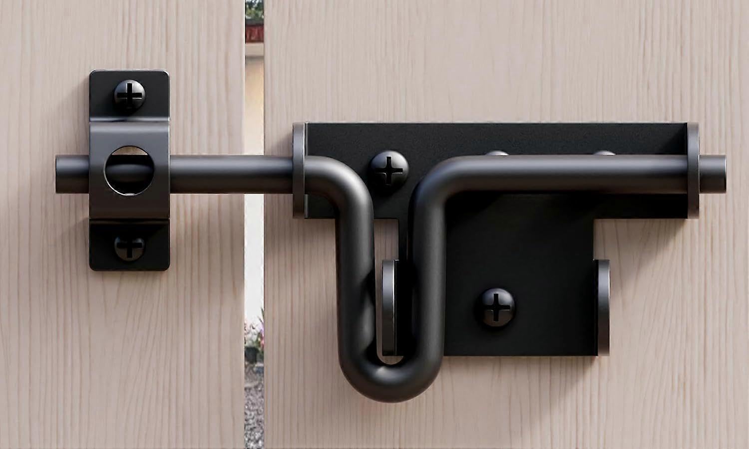 Joyhappst Image Color Slide Bolt Gate Latch Heavy Duty Gate Lock With Padlock Hole, Thickened Metal