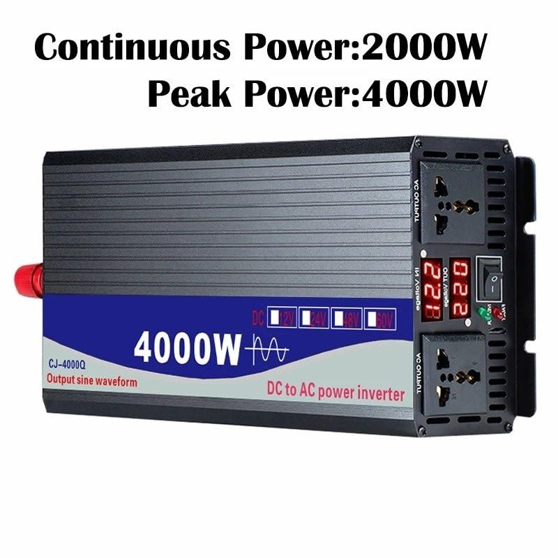 Onduleur Pur Sinus 4000W 72V vers 110V avec double affichage numérique pour conversion de tension - 2